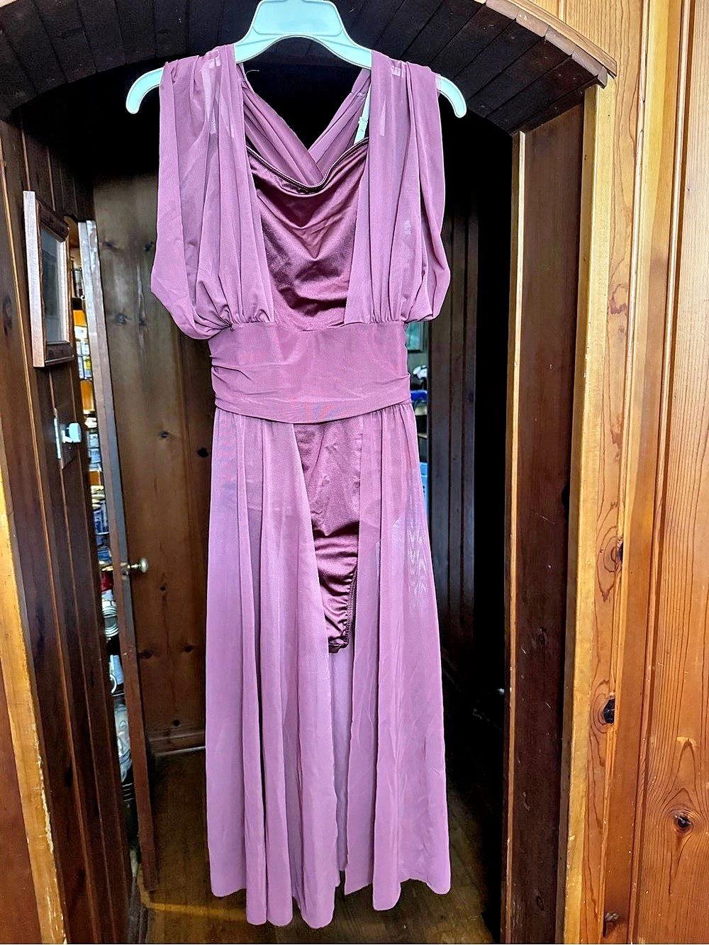 Draped Leotard Dress in Purple Like New